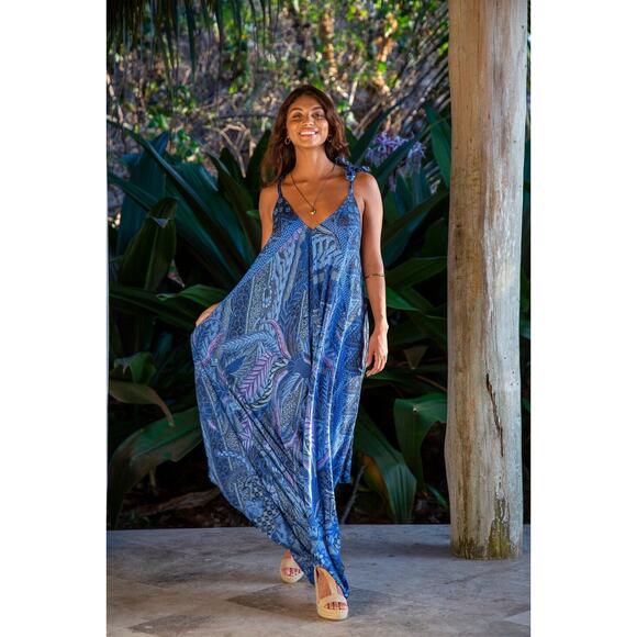 Bali Prema Gypsy Jumpsuit Travel Inspired Resort Beachy Boho Hippie Sz 22 - Picture 1 of 9